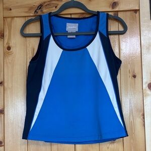 Bolle Vintage Womens Tank Top Medium Blue White Top Golf Tennis Shirt Colorblock